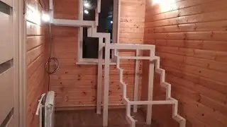 Лестница на двух косоурах. На второй этаж