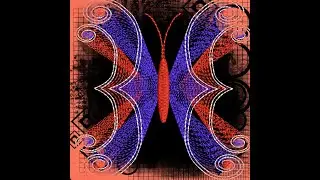 Hatch red blue butterfly with the ripple stitch
