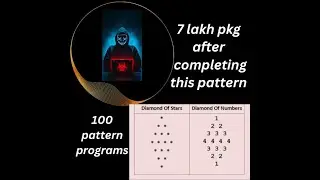 part - 7 || 100  pattern program practice in python || 7 lakh package after completing this pattern
