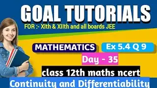 Continuity and Differentiability Exercise 5.4 Q9 class 12 NCERT| Differentiation all board.