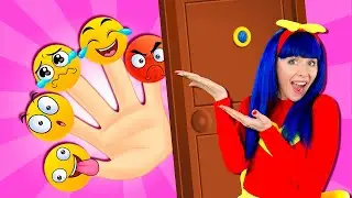 Knock Knock, Who's at the Door? + Finger Emoji | Nursery Rhymes & Kids Songs | 