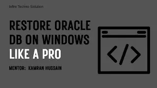 Restore Oracle Database on Windows | Oracle RMAN on Windows