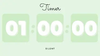 ☘️ 1 Hour Silent Timer with Cute Ending Alarm | Pastel Green Timer