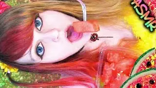 ASMR 🍉 Watermelon Eating ♡ Fruit, Food, Chewing, Sweet, Wet Sounds, Calming, Sleep, Mukbang ♡