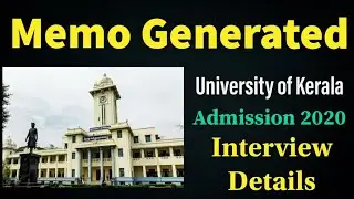 University of Kerala PG Admission 2020 | Memo Details | Keral university admission 2020