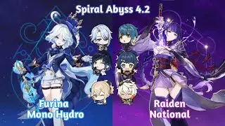 Spiral Abyss 4.2 Floor 12 C0 Furina Mono Hydro and C0 Raiden National - Genshin Impact