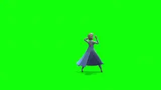 Elsa Frozen Dance Run The World - Green Screen
