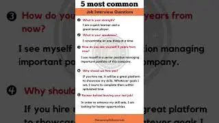 5 most common job interview questions and answers😇