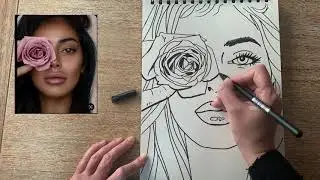 Dibujando una foto #1 // Dibujando con rotulador // Drawing with marker pen // #1