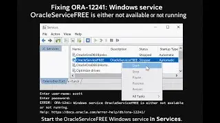 How to fix SQLPlus Error: Windows service OracleServiceFREE is either not available or not running