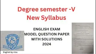 Degree 3rd Year - V semester  English New Syllabus PAPER PATTERN with solutions ||Osmania University