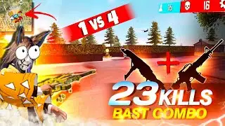 This M4A1 & MP40 Bast Combo in Free Fire 🔥 Solo vs Squad 23 Kills Op Gameplay 🤯 BR RIDER FF