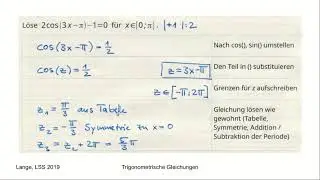 Substitution bei trigonometrischen Gleichungen
