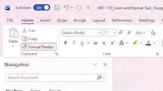 Exam MO-110: Microsoft Word (Microsoft 365 Apps) - Insert and format text, paragraphs, and sections