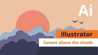Sunset above the clouds - Adobe Illustrator Tutorial