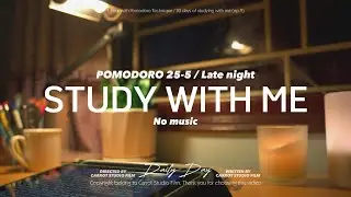 1-HOUR STUDY WITH ME / Rain Sounds🌧️ No music / Pomodoro 25-5 / 30days of studying with me Ep.9