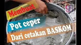 cara membuat pot ceper dengan cetakan baskom