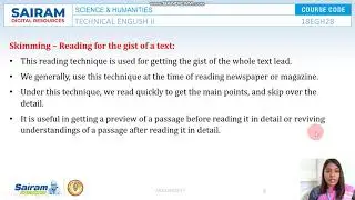 Lecture Video _18EGH28_Module 3_ Reading Comprehension and practices_ Arulmozhi.V