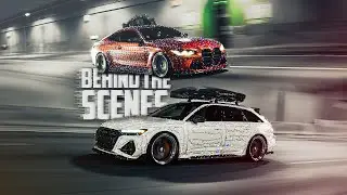 Shooting an M4 and RS6 Wrapped in Christmas Lights | Behind the Scenes | 4K