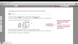 Probability involving choosing from objects that are not distinct