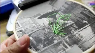 como bordar una fotografía sobre tela, fotobordado, transferencia de imagen en tela con mod podge