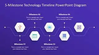 5-Milestone Technology Timeline PowerPoint Template