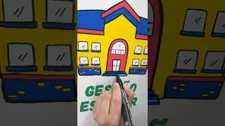 Arte para a porta da diretoria de uma escola de Educação Infantil. Colorido e alegre. #art