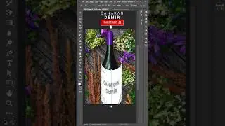 Place Label on the Bottle With Photoshop #shorts
