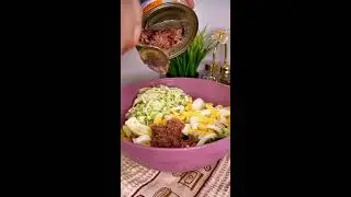 Безумно вкусный салат с тунцом #рецепты #shortvideo #чудоеда #салат