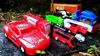 Mobil Mobilan, Kereta api, truk tronton, truk sampah, car toys police,