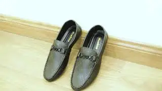 Men's Fashion Metal Buckle PU Leather Loafer Shoes