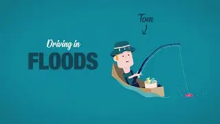 Animated character safety video driving in Flash Floods