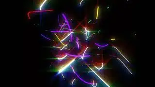 Fast Moving Geometry   Cutting Rainbow Neon Vectors on Black