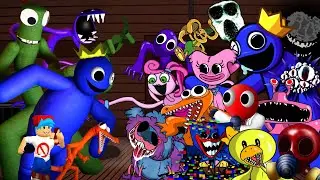 FNF Doors Vs Rainbow Friends [Roblox DOORS 1 to 100]🎶FNF Odd Friend But Different Characters Sing It