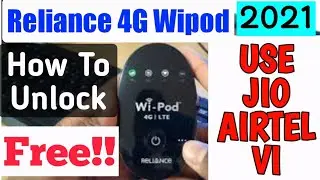 How To Unlock 🔓 Reliance 4G Wipod Free | Use Jio, Airtel, VI Sim cards