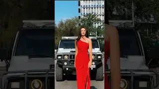 HUMMER H2 and fashion model