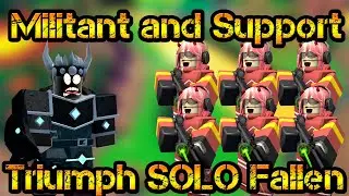 Triumph SOLO Fallen Mode Militant and Support Roblox Tower Defense Simulator