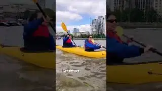 Kayaking on the River Thames while spotting London's iconic landmarks