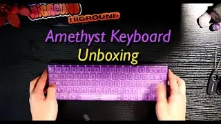amethyst crystal keyboard unboxed🔮💎 | asmr unboxing + rgb + sound test 📦🌈🔊
