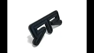 Grill badge RTR, all matte black