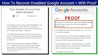 How To Recover Google Disabled Account | Google Disabled Account Recovery - With Live Proof