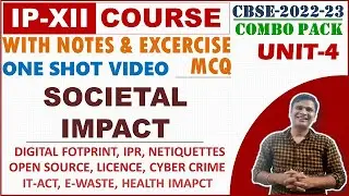 Societal Impact Class 12 IP | One Shot Video | Data Protection | Informatics Practices class 12 CBSE