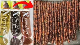 DIY||HOW TO MAKE CROCHET DISTRESSED FAUX LOCS USING XPRESSION BRAIDING HAIR AND BRAZILIAN WOOL