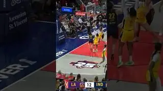 Caitlin Clark drives to the left but uses right hand