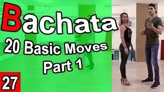20 Bachata Basic Moves Part 1 (Beginner) | Bachata Tutorial #27 | by Marius&Elena