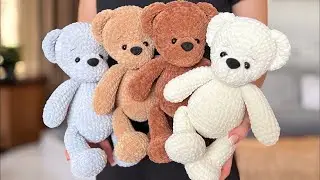 🧸 Milky Teddy Bear Crochet | Plush Bear 26 cm (10”) | Full Tutorial & pattern in one video