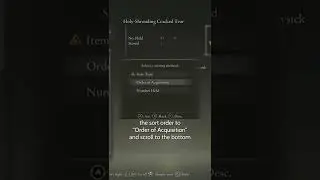 Sorting inventory in Elden Ring