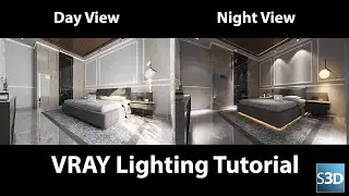 3ds Max, Vray interior Lighting (Day & Night) In One Video Tutorial | Vray For 3DS Max