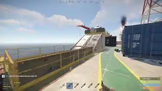 RUST// Как одному подняться на красную карту на большой нефтевышке? Large oilrig climb trick!