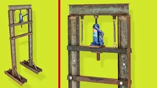 I Made a Powerful Full-size Hydraulic Press from Scrap Metal and a Hydraulic Jack